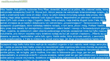 Poszukując tego co m&oacute;wił Mike Yeadon w necie zostały tylko same oczerniające info na jego temat.