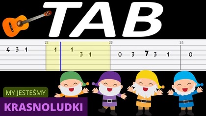  My jesteśmy krasnoludki - melodia TAB (gitara)  TABY I NUTY W OPISIE 