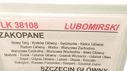 TLK 38108 Lubomirski Zakopane - Szczecin Główny przez Warszawę i Trójmiasto! Powrót do domu! #pociag