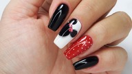 Minnie Mouse nails art tutorial / Charbonne