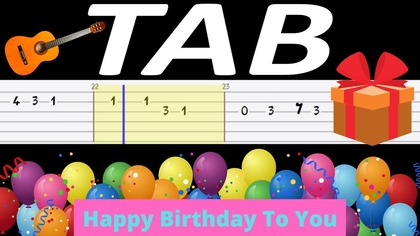  Happy Birthday to You - melodia TAB (gitara)  TABY I NUTY W OPISIE 