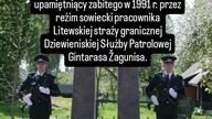 Dziewieniszki.  Pomnik poległemu strażnikowi.  Dieveniškės.  Paminklas pasieniečiui atminti.