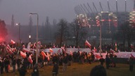 Końcówka Marszu Niepodległości - Błonia Stadionu Narodowego
