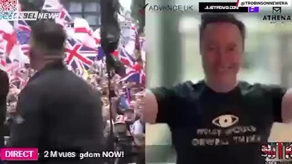 Elon Musk appears at Tommy Robinsons Unite the Kingdom rally