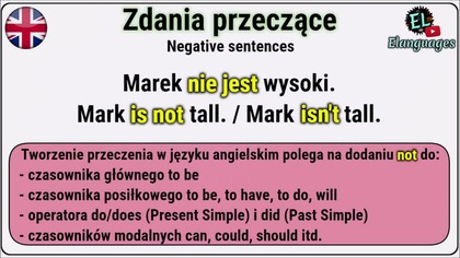 Jak tworzyć przeczenia w języku angielskim - Zdania przeczące angielski gramatyka