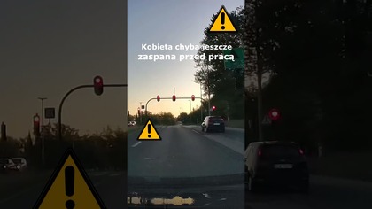 Kobieta jeszcze chyba zaspana przed pracą #shorts #rikordwidjo