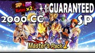 2000 CC + TICKET GUARANTEED SP SUMMON RATES x2 MASTERS PACK 1 DRAGON BALL LEGENDS