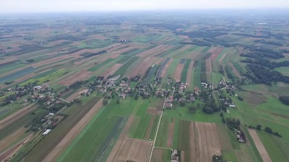 Kaleń, Zabłocie, Olszowiec, las Borek, Łany i Markuszów - we wrześniu - z lotu ptaka