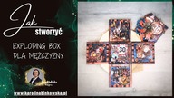 Exploding box dla mężczyzny  tutorial, krok po kroku, scrapbooking, DIY