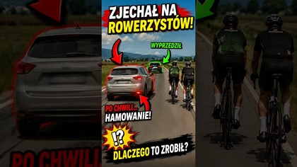 Wyprzedził a chwilę później zajechał drogę rowerzystom.  Dlaczego?  #shorts #polskiekierowcy