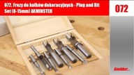 072  Frezy do kołków dekoracyjnych  /  Plug and Bit Set 8 15mm AXMINSTER.