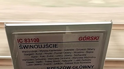 IC 83100 Górski - Świnoujście - Rzeszów Główny 160 km/h znów w podróży, pozdrowienia z PKP Intercity