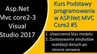 Kurs Podstawy programowania w Asp Net MVc Core2 odcinek5
