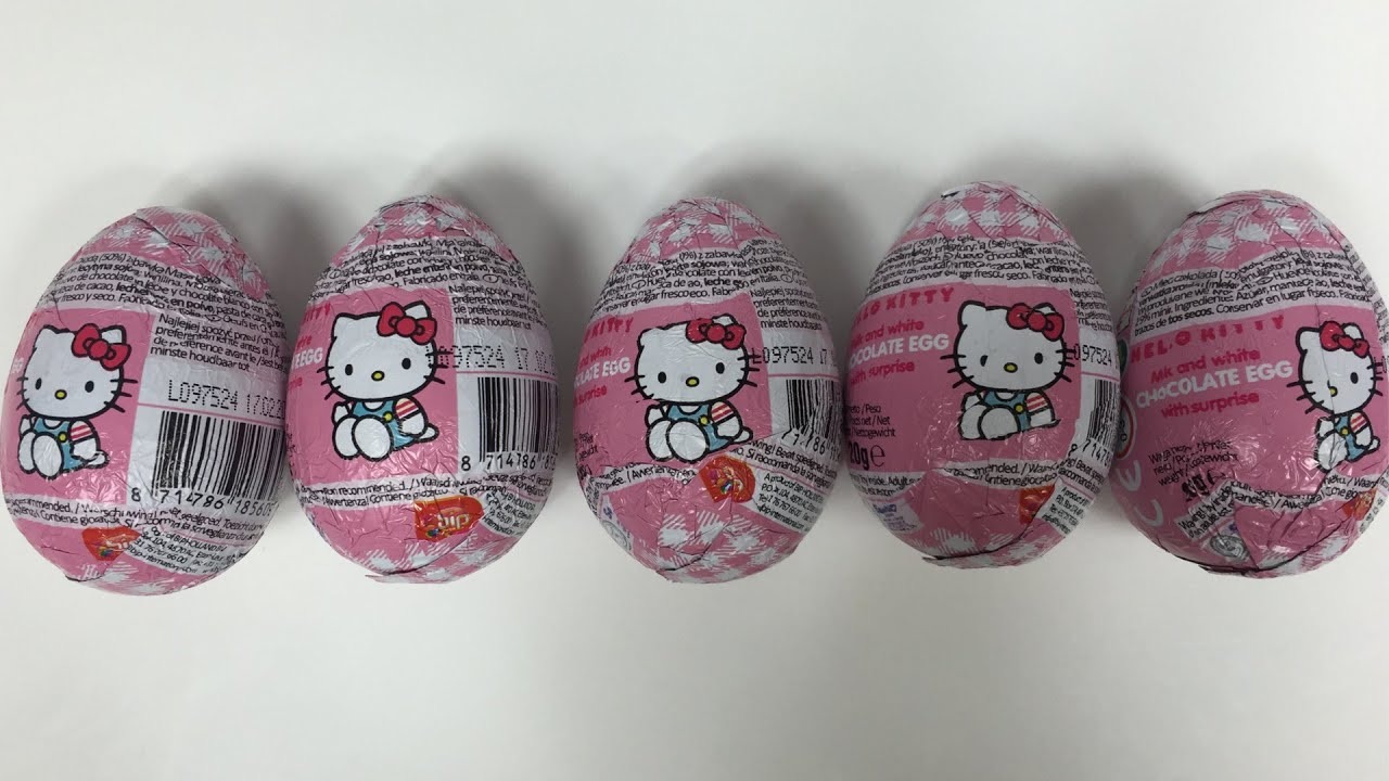 Opening HELLO KITTY Surprise Eggs // Milk and White Chocolate Egg CDA