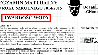 Twardość przemijająca wody jest wywołana obecnością jon&oacute;w wodorowęglanowych  ZADANIE 21 CKE 2015 PRZYKŁADOWY.  #Chemia
