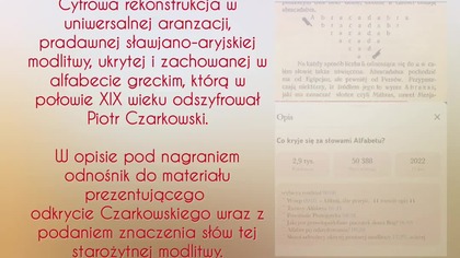 2Pieśń Tysiącleci.  Sławjano aryjska modlitwa ukryta w alfabecie