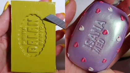 Soap Carving ASMR Relaxing Sounds no talking Satisfying ASMR Video #soapcarving #soapcuttingvideo