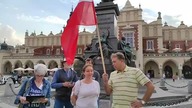 16. 06. 2023r Kraków Rynek ponowne odzyskanie polskości Pomnika Adama Mickiewicza.