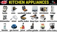 Kitchen appliances vocabulary in English with pictures