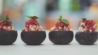 Figi faszerowane serem feta.  Figi z fetą.  Party Food Ideas #partyfoodideas Saute Szkoła Gotowania