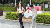 Do a simple walking dance with your friends.  Walking dance