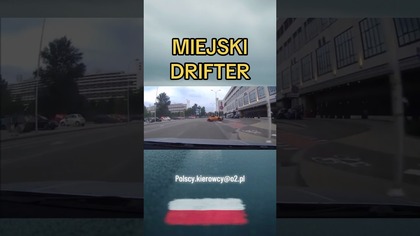 Chciał show jak z filmu.  Został chodnik i wstyd #drift #miasto #polskiedrogi #kierowca #short