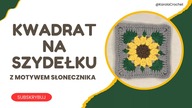 Kwadrat na szydełku z motywem słonecznika.  Szydełkowy kwadrat krok po kroku.  Crochet square #530