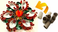 Kolorowa dekoracja, wianek z rolek po papierze toaletowym. DIY. Jak zrobić? Recykling. Pomysł