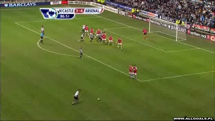 Premier League sezon 2010/2011 Newcastle - Arsenal 4-4 Cheik Tiote