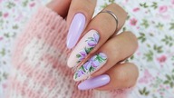violet flowers nails art tutorial / Gabrielle Nails Charbonne