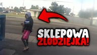MOTOCYKLISTA ZLAPAŁ ZŁODZIEJKĘ SKLEPOWĄ