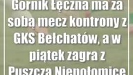 Górnik Łęczna ma za sobą mecz kontrony z GKS Bełchatów, a w piątek zagra z Pusz...