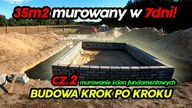 Dom 35m2 w 7 dni.  Murowanie ścian fundamentowych 35m2.  Dom 35m2 murowany z antresolą.  Cz.  2.