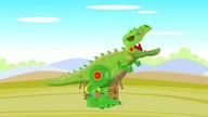The Dinosaur is attacking | Tank and helicopter - Toy Factory For babies | Dinozaur animation