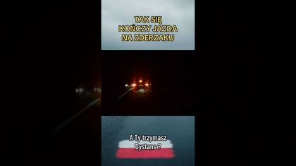 Tak wygląda brak dystansu.  I jego cena.   #kolizja #crash #polscykierowcy #polskiedrogi