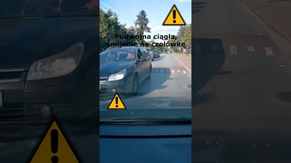 Podwójna ciągła, omijanie na czołówkę #shorts #rikordwidjo
