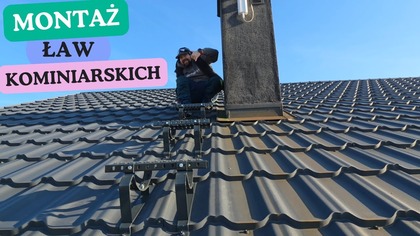 Montaż ław kominiarskich na blachodachówce