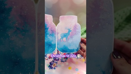 Fioletowa świąteczna kartka-słoik - Do Grudnia Skończę ze @scrapkateKasiaGrusza #christmasinjuly