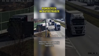 Rowerzysta na autostradzie? To skrajnie niebezpieczne  #droga #bezpieczeństwo #shorts #pirat