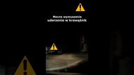 Mocne wymuszenie pierwszeństwa, uderzenie w krawężnik #shorts #rikordwidjo