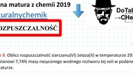 Oblicz rozpuszczalność siarczanu(VI) żelaza(II) ZADANIE 8 MATURALNY CHEMIK 2019 #Chemia