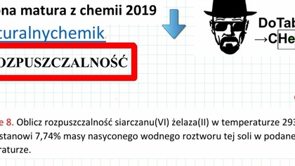 Oblicz rozpuszczalność siarczanu(VI) żelaza(II) ZADANIE 8 MATURALNY CHEMIK 2019 #Chemia