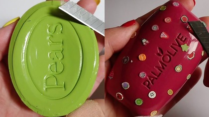 Soap Carving ASMR Relaxing Sounds no talking Satisfying ASMR Video #soapcarving #soapcuttingvideo