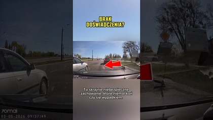 Przeciął pasy jak duch  o krok od tragedii! #droga #błąd #dashcam #shorts