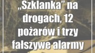 Szklanka na drogach, 12 pożarów i trzy fałszywe alarmy