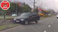 Kierowca BMW wpada w niekontrolowany poślizg.  STOP PIRAT