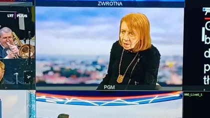 Publicystka Alwida Bajor w Studiu Wilno, TVP Wilno
