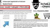 Kwas fosforowy(V), zwany również kwasem ortofosforowym(V), w postaci czystej jest białym ZADANIE 9 UJ 2022.  #Chemia