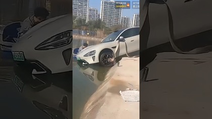 Elektryczne Xiaomi SU7 autonomicznie wjechało do stawu po aktualizacji...   #xiaomi #danielgrzyb