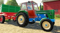 Colorful old Tractor and Soybean harvest | JCB John Deere and and a pickup truck with a tow truck